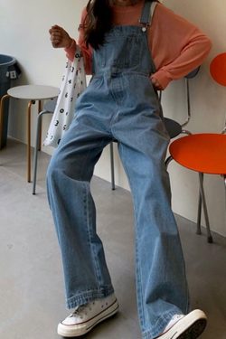 Y2K Denim Overalls - 90s Grunge, Retro Summer Outfit, Y2K Fashion, Pastel Goth, Y2K Club