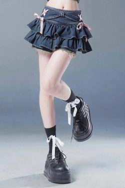 Y2K Denim Skirt - 90s Grunge, Retro Summer Outfits, Y2K Party & Club Fashion for Women
