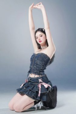 Y2K Denim Skirt - 90s Grunge, Retro Summer Outfits, Y2K Party & Club Fashion for Women