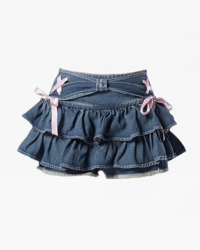Y2K Denim Skirt - 90s Grunge, Retro Summer Outfits, Y2K Party & Club Fashion for Women
