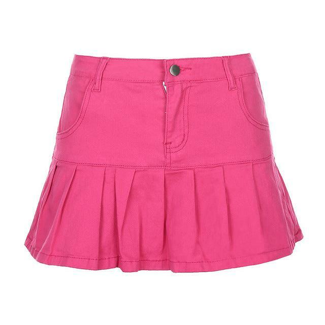 Y2K Denim Skirt - Retro 90s Grunge Summer Outfit, Y2K Party, Club, and Popstar Fashion
