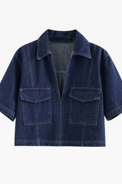 Y2K Denim Top and Skirt Set - 90s Grunge Summer Outfit, Retro Y2K Fashion for Women