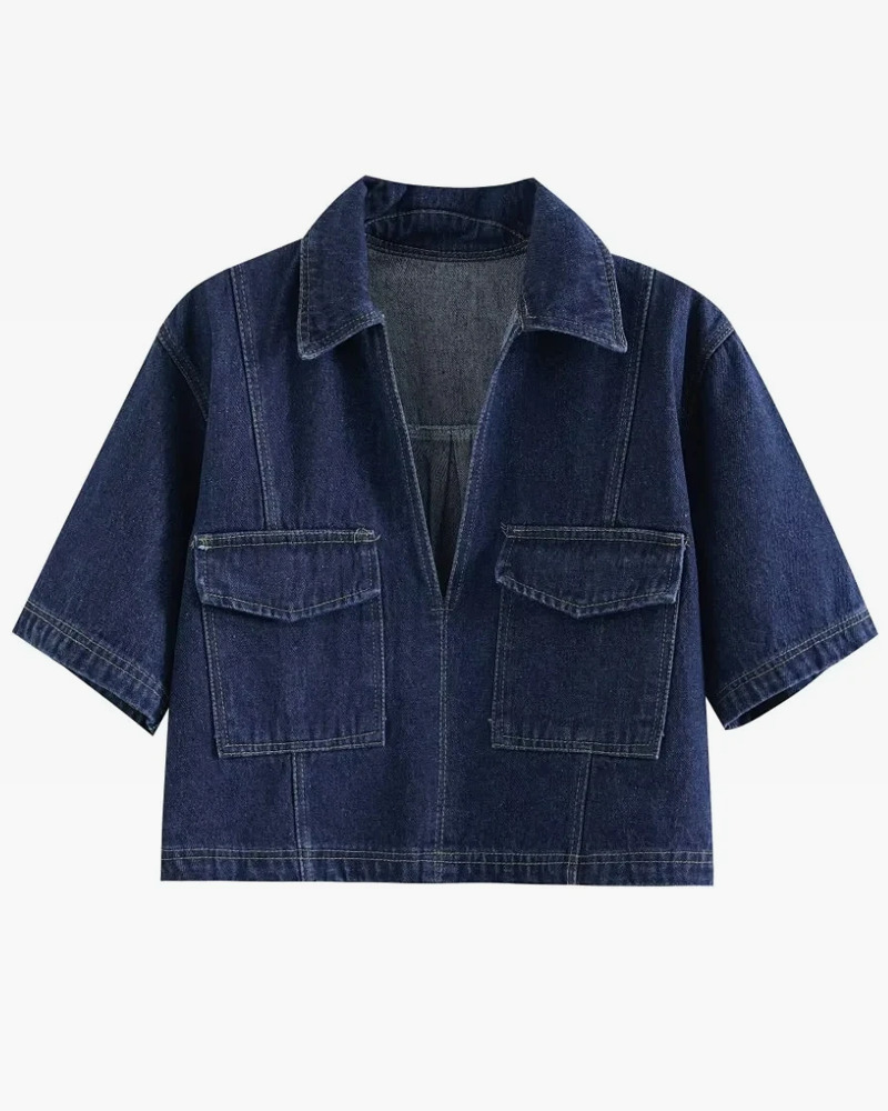 Y2K Denim Top and Skirt Set - 90s Grunge Summer Outfit, Retro Y2K Fashion for Women