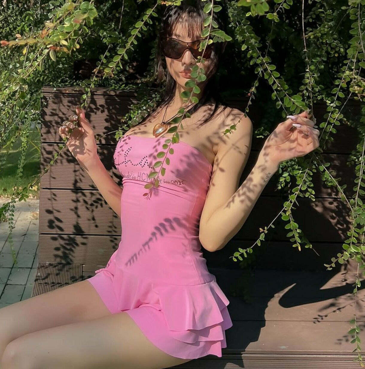 Y2K Diamond Letter Print Mini Dress - 90s Grunge, Retro Summer, Party & Club Outfits
