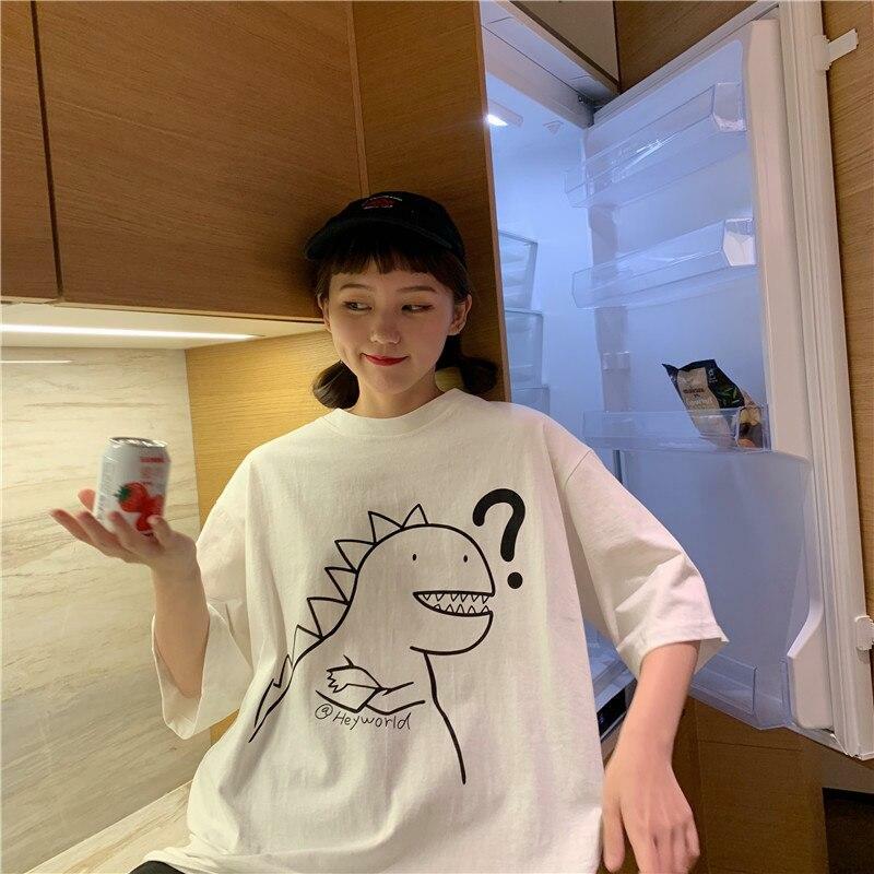 Y2K Dinosaur Shirt - Retro 90s Grunge Summer Outfit, Y2K Fashion for Women, Pastel Goth Style