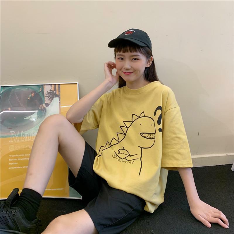 Y2K Dinosaur Shirt - Retro 90s Grunge Summer Outfit, Y2K Fashion for Women, Pastel Goth Style