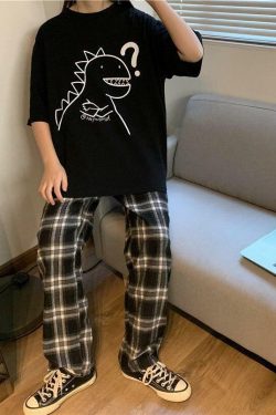 Y2K Dinosaur Shirt - Retro 90s Grunge Summer Outfit, Y2K Fashion for Women, Pastel Goth Style