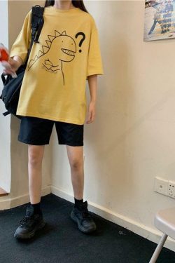 Y2K Dinosaur Shirt - Retro 90s Grunge Summer Outfit, Y2K Fashion for Women, Pastel Goth Style