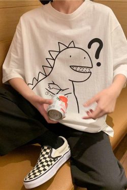 Y2K Dinosaur Shirt - Retro 90s Grunge Summer Outfit, Y2K Fashion for Women, Pastel Goth Style