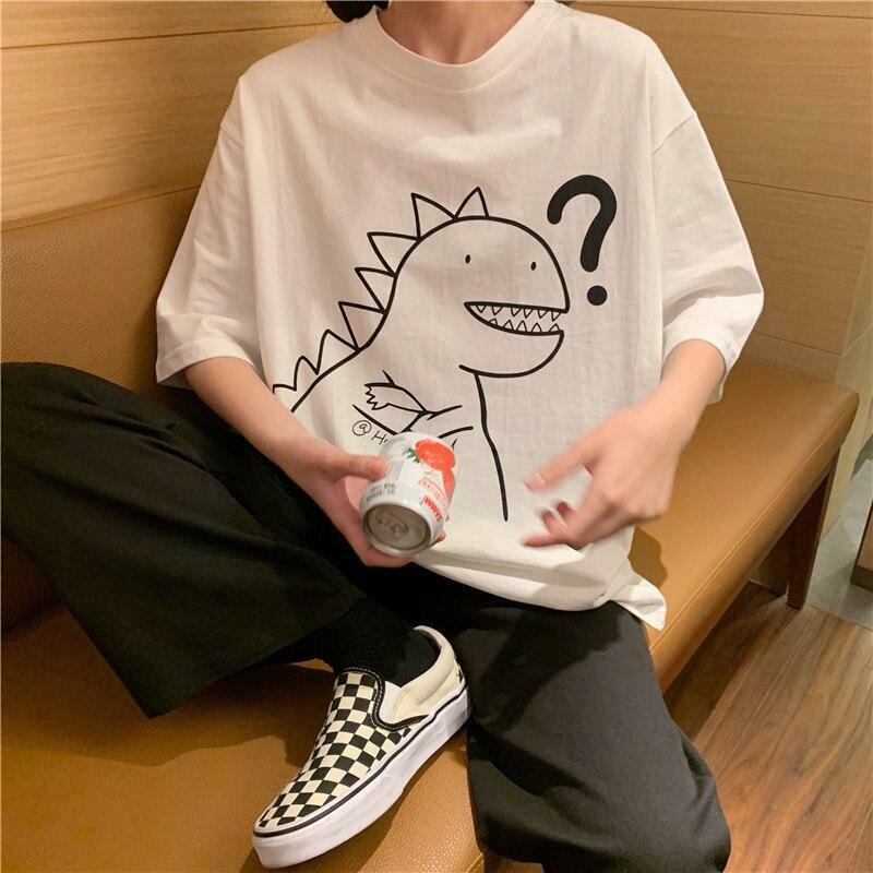 Y2K Dinosaur Shirt - Retro 90s Grunge Summer Outfit, Y2K Fashion for Women, Pastel Goth Style