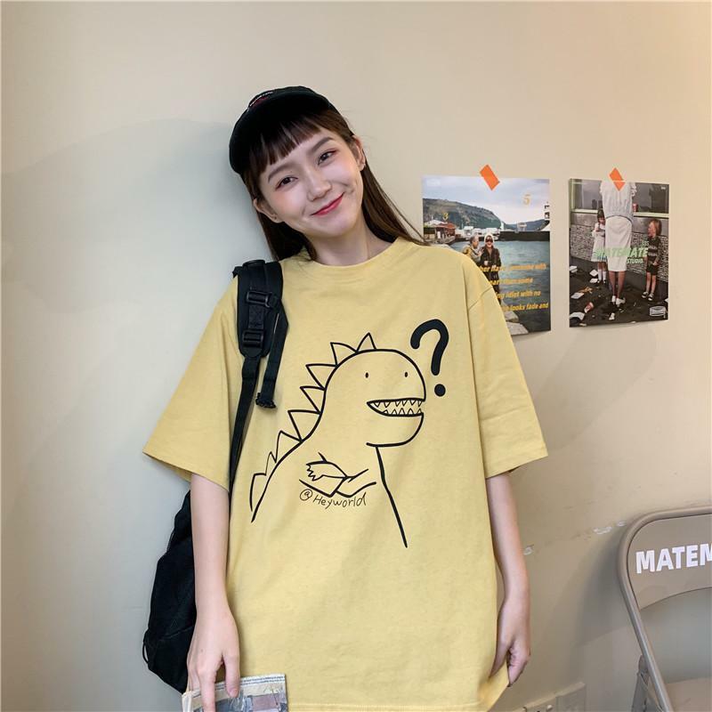 Y2K Dinosaur Shirt - Retro 90s Grunge Summer Outfit, Y2K Fashion for Women, Pastel Goth Style