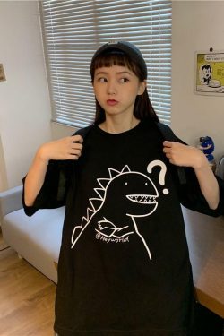 Y2K Dinosaur Shirt - Retro 90s Grunge Summer Outfit, Y2K Fashion for Women, Pastel Goth Style
