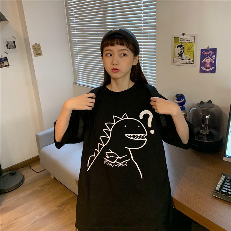 Y2K Dinosaur Shirt - Retro 90s Grunge Summer Outfit, Y2K Fashion for Women, Pastel Goth Style