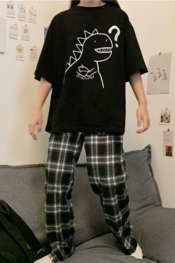 Y2K Dinosaur Shirt - Retro 90s Grunge Summer Outfit, Y2K Fashion for Women, Pastel Goth Style