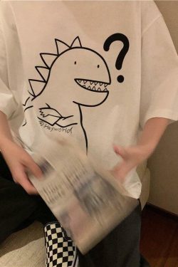 Y2K Dinosaur Shirt - Retro 90s Grunge Summer Outfit, Y2K Fashion for Women, Pastel Goth Style