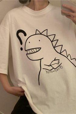 Y2K Dinosaur Shirt - Retro 90s Grunge Summer Outfit, Y2K Fashion for Women, Pastel Goth Style