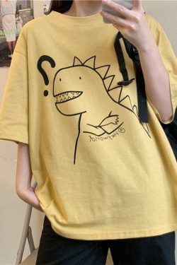 Y2K Dinosaur Shirt - Retro 90s Grunge Summer Outfit, Y2K Fashion for Women, Pastel Goth Style