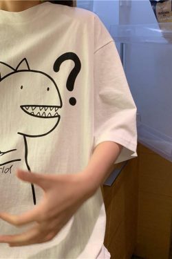 Y2K Dinosaur Shirt - Retro 90s Grunge Summer Outfit, Y2K Fashion for Women, Pastel Goth Style