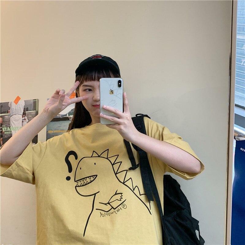 Y2K Dinosaur Shirt - Retro 90s Grunge Summer Outfit, Y2K Fashion for Women, Pastel Goth Style