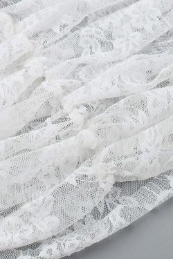 Y2K Double Layer Lace Top - Retro 90s Grunge, Summer Y2K Outfits, Pastel Goth Fashion