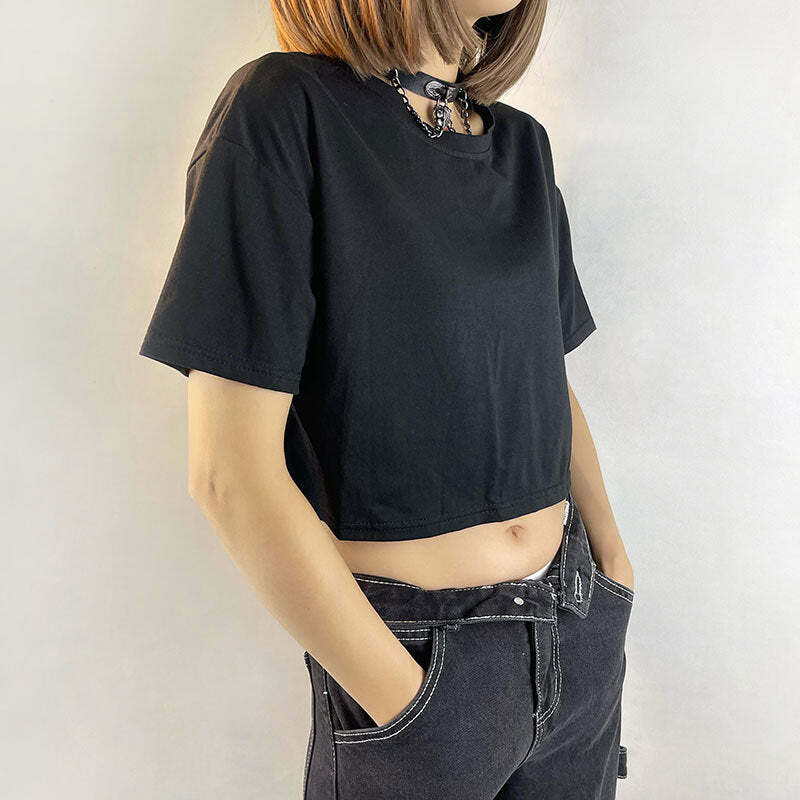 Y2K Fairy Grunge Butterfly Hollow Out Crop Top - 90s Retro Summer Party Outfit