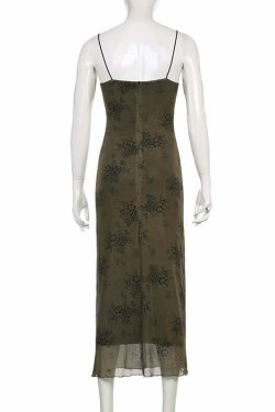 Y2K Fairy Grunge Floral Maxi Dress - 90s Summer Outfit, Retro Style, Pastel Goth Fashion