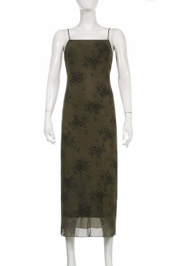 Y2K Fairy Grunge Floral Maxi Dress - 90s Summer Outfit, Retro Style, Pastel Goth Fashion