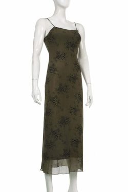 Y2K Fairy Grunge Floral Maxi Dress - 90s Summer Outfit, Retro Style, Pastel Goth Fashion