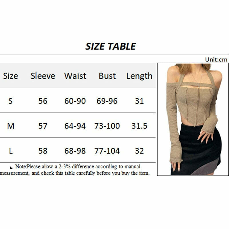 Y2K Fairy Grunge Khaki Long Sleeve Top - Retro 90s Summer Outfit, Pastel Goth Fashion