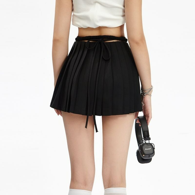 Y2K Fairy Grunge Lace-up Double Zipper Mini Skirt - 90s Retro Summer Party Outfit