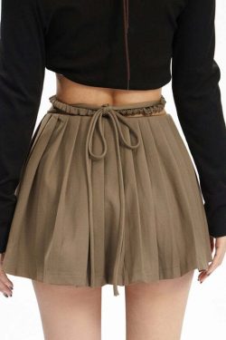 Y2K Fairy Grunge Lace-up Double Zipper Mini Skirt - 90s Retro Summer Party Outfit