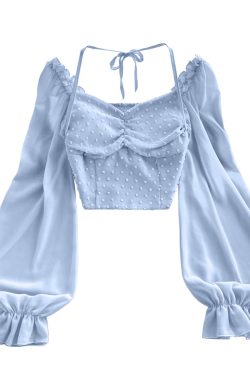Y2K Fairycore Coquette Polka Dot Top - Retro 90s Grunge, Summer & Party Outfits