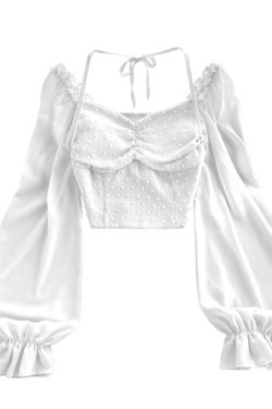 Y2K Fairycore Coquette Polka Dot Top - Retro 90s Grunge, Summer & Party Outfits