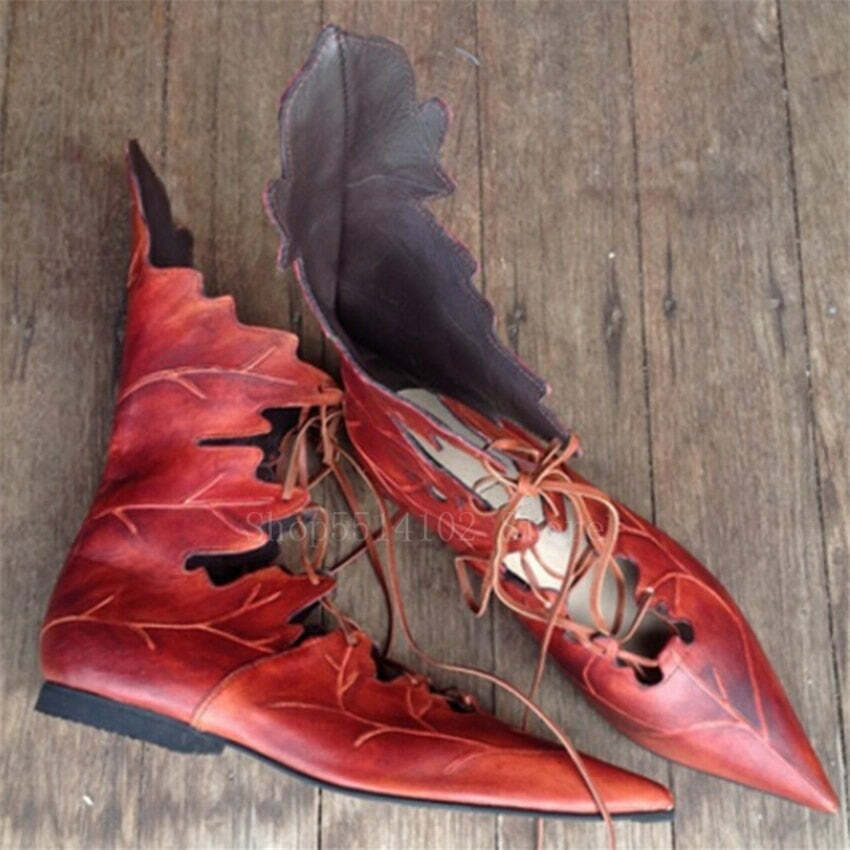 Y2K Fairycore Elf Lace Up Shoes - Retro 90s Grunge, Pastel Goth, Y2K Party & Summer Outfits