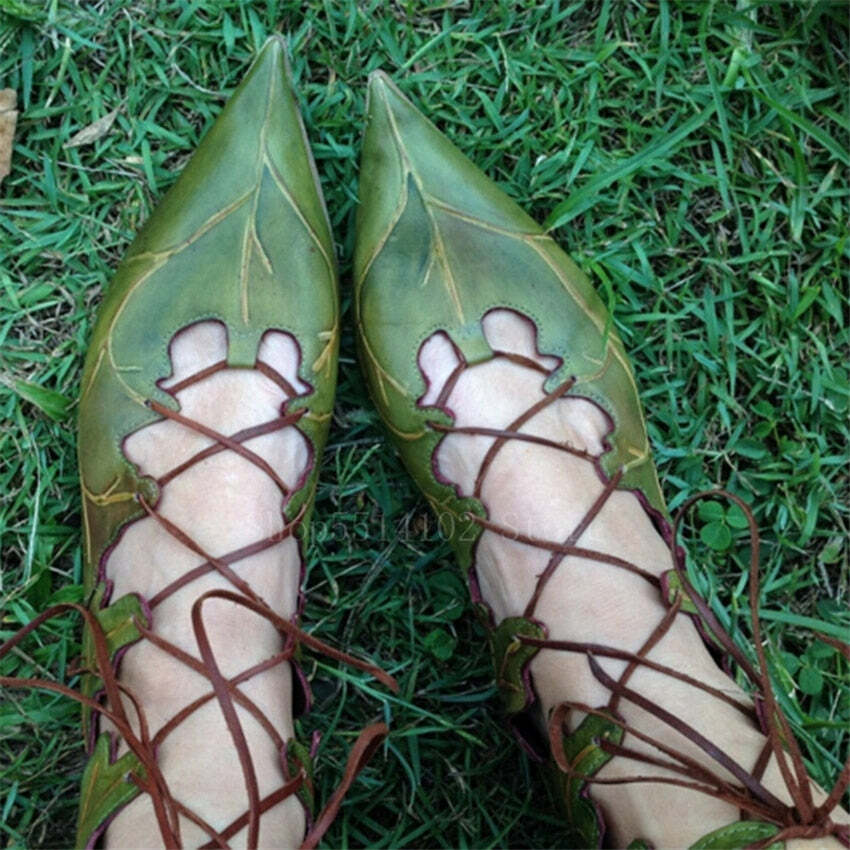 Y2K Fairycore Elf Lace Up Shoes - Retro 90s Grunge, Pastel Goth, Y2K Party & Summer Outfits