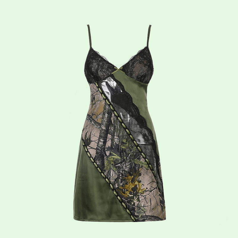 Y2K Fairycore Grunge Lace Mini Dress - 90s Retro Summer Outfit, Pastel Goth, Y2K Party Look