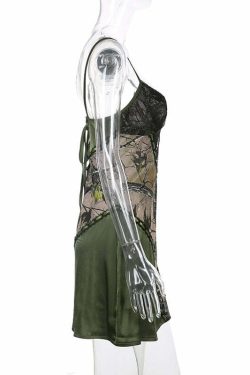Y2K Fairycore Grunge Lace Mini Dress - 90s Retro Summer Outfit, Pastel Goth, Y2K Party Look