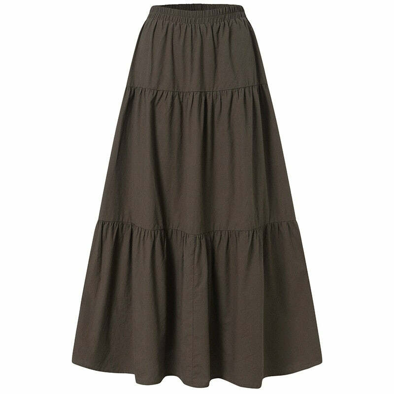 Y2K Fairycore Grunge Vintage Long Skirt - 90s Retro Summer Outfit, Pastel Goth, Y2K Fashion