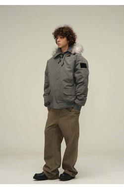 Y2K Faux-Fur Trimmed Parka Jacket - Retro 90s Grunge, Summer & Party Outfits for Women
