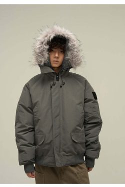 Y2K Faux-Fur Trimmed Parka Jacket - Retro 90s Grunge, Summer & Party Outfits for Women