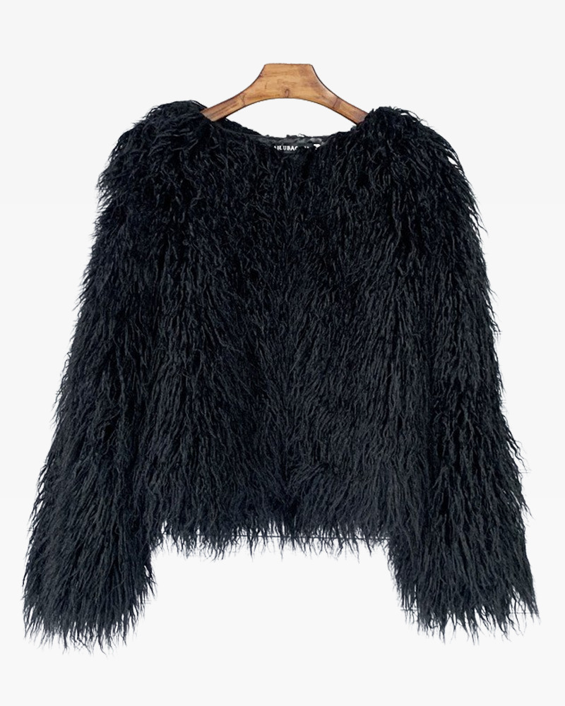 Y2K Faux Fur Jacket - Retro 90s Grunge, Y2K Summer Outfits, Y2K Party & Club Fashion
