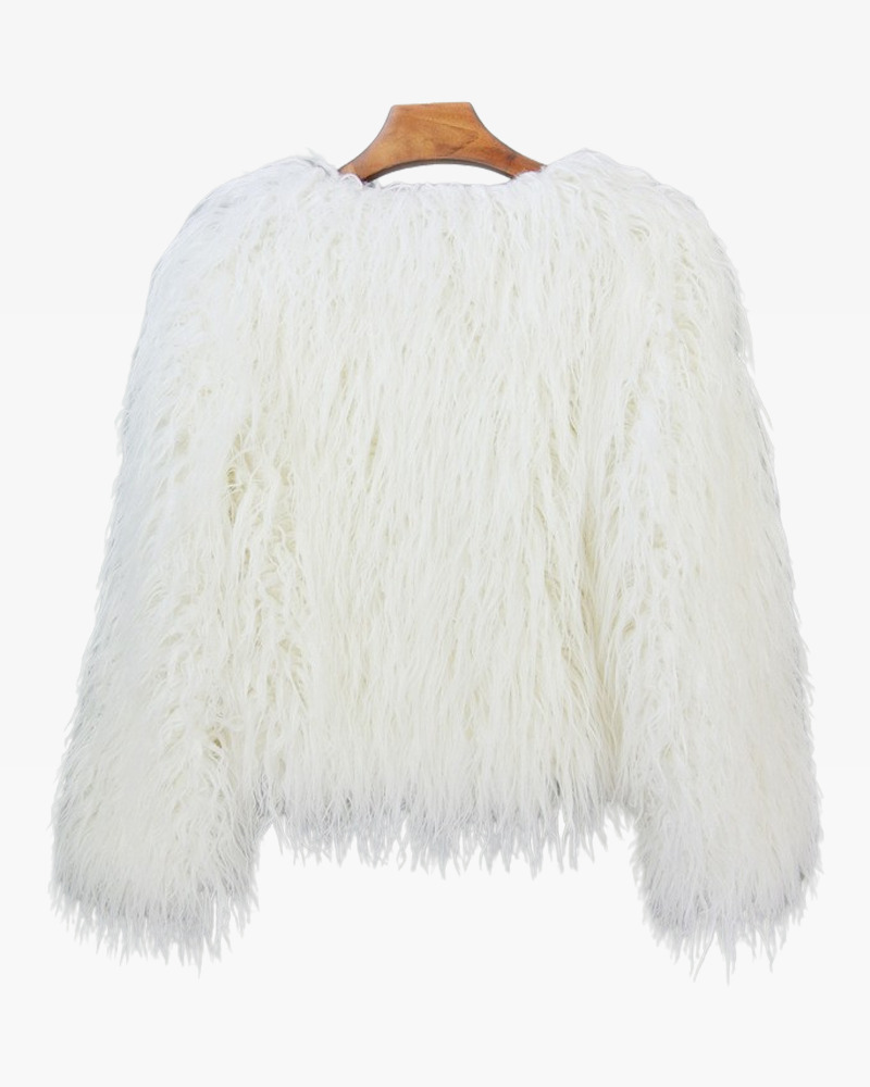 Y2K Faux Fur Jacket - Retro 90s Grunge, Y2K Summer Outfits, Y2K Party & Club Fashion