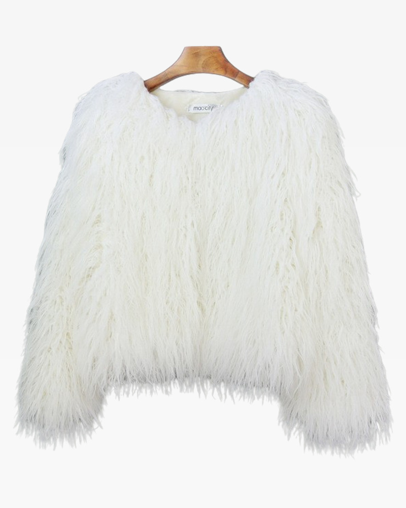 Y2K Faux Fur Jacket - Retro 90s Grunge, Y2K Summer Outfits, Y2K Party & Club Fashion