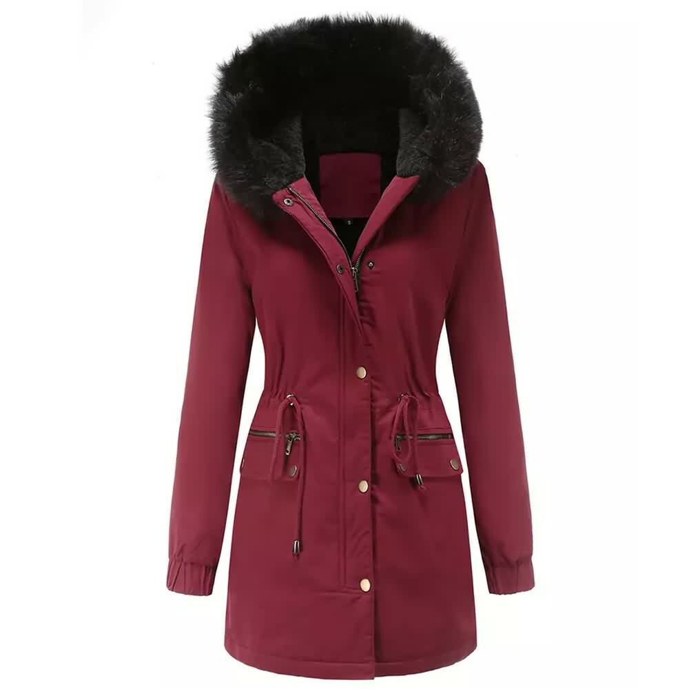 Y2K Faux Fur Long Hooded Coat - Retro 90s Grunge, Pastel Goth, and Y2K Fashion Statement