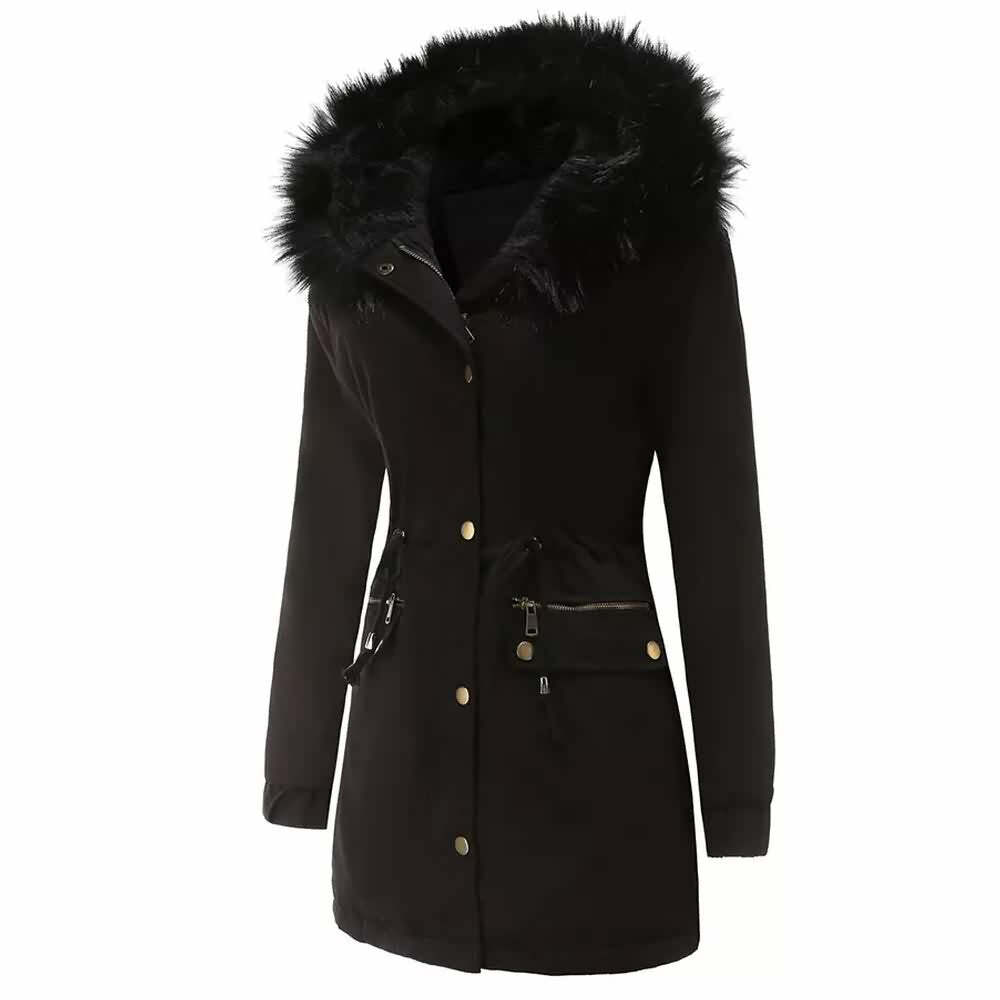 Y2K Faux Fur Long Hooded Coat - Retro 90s Grunge, Pastel Goth, and Y2K Fashion Statement