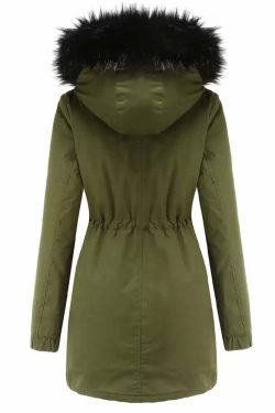 Y2K Faux Fur Long Hooded Coat - Retro 90s Grunge, Pastel Goth, and Y2K Fashion Statement