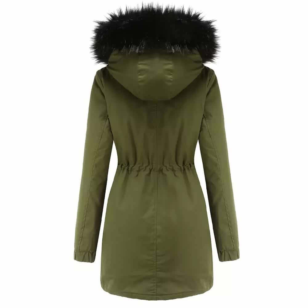 Y2K Faux Fur Long Hooded Coat - Retro 90s Grunge, Pastel Goth, and Y2K Fashion Statement