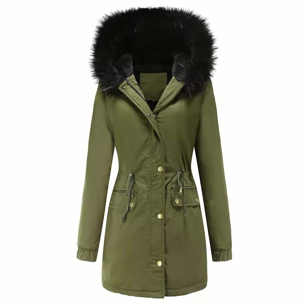 Y2K Faux Fur Long Hooded Coat - Retro 90s Grunge, Pastel Goth, and Y2K Fashion Statement