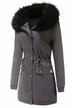 Y2K Faux Fur Long Hooded Coat - Retro 90s Grunge, Pastel Goth, and Y2K Fashion Statement