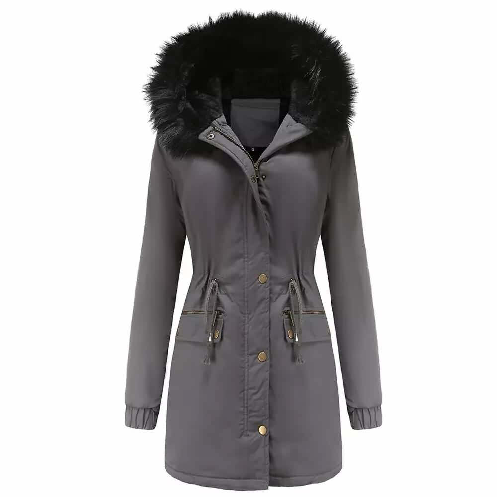 Y2K Faux Fur Long Hooded Coat - Retro 90s Grunge, Pastel Goth, and Y2K Fashion Statement